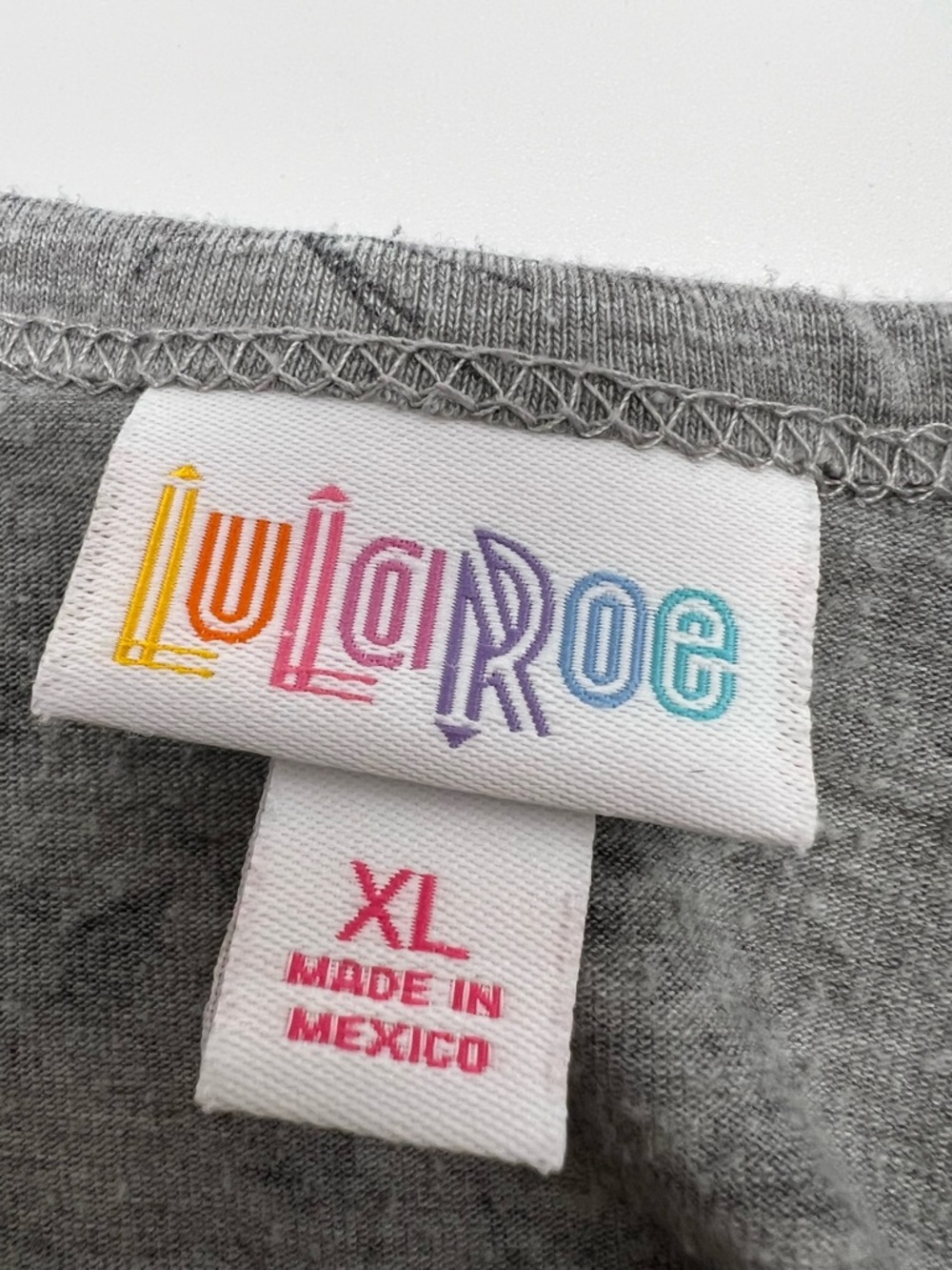 LuLaRoe Short Sleeve Carly Dress with Chest in Light Gray with Dark Floral Print - Picture 3 of 5
